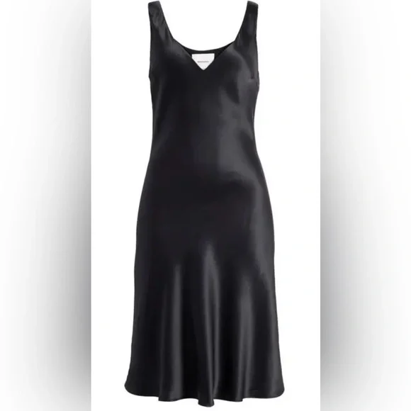 NWOT Reformation Lila Silk Dress Black Slip Minimalist 90s Chic Quiet Luxury S - Picture 5 of 12